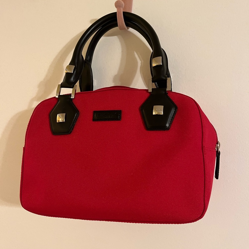 DKNY red purse.  9” x  7”. EUC